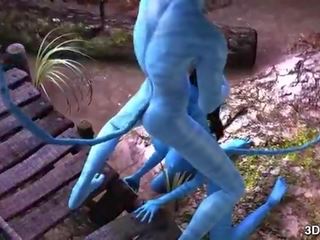 Avatar goddess analinis pakliuvom iki didžiulis mėlynas putz