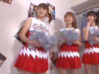 Three big susu jepang cheerleaders sharing manhood