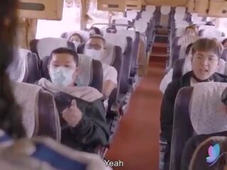 Xxx film tour buss med barmfager asiatisk jobb kvinne opprinnelige kinesisk av x karakter film med engelsk under