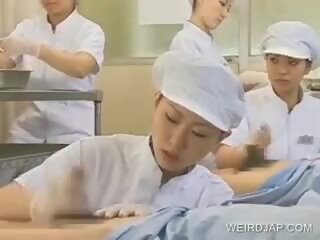 Ιαπωνικό νοσοκόμα εργαζόμενος μαλλιαρό πέος, ελεύθερα βρόμικο ταινία b9